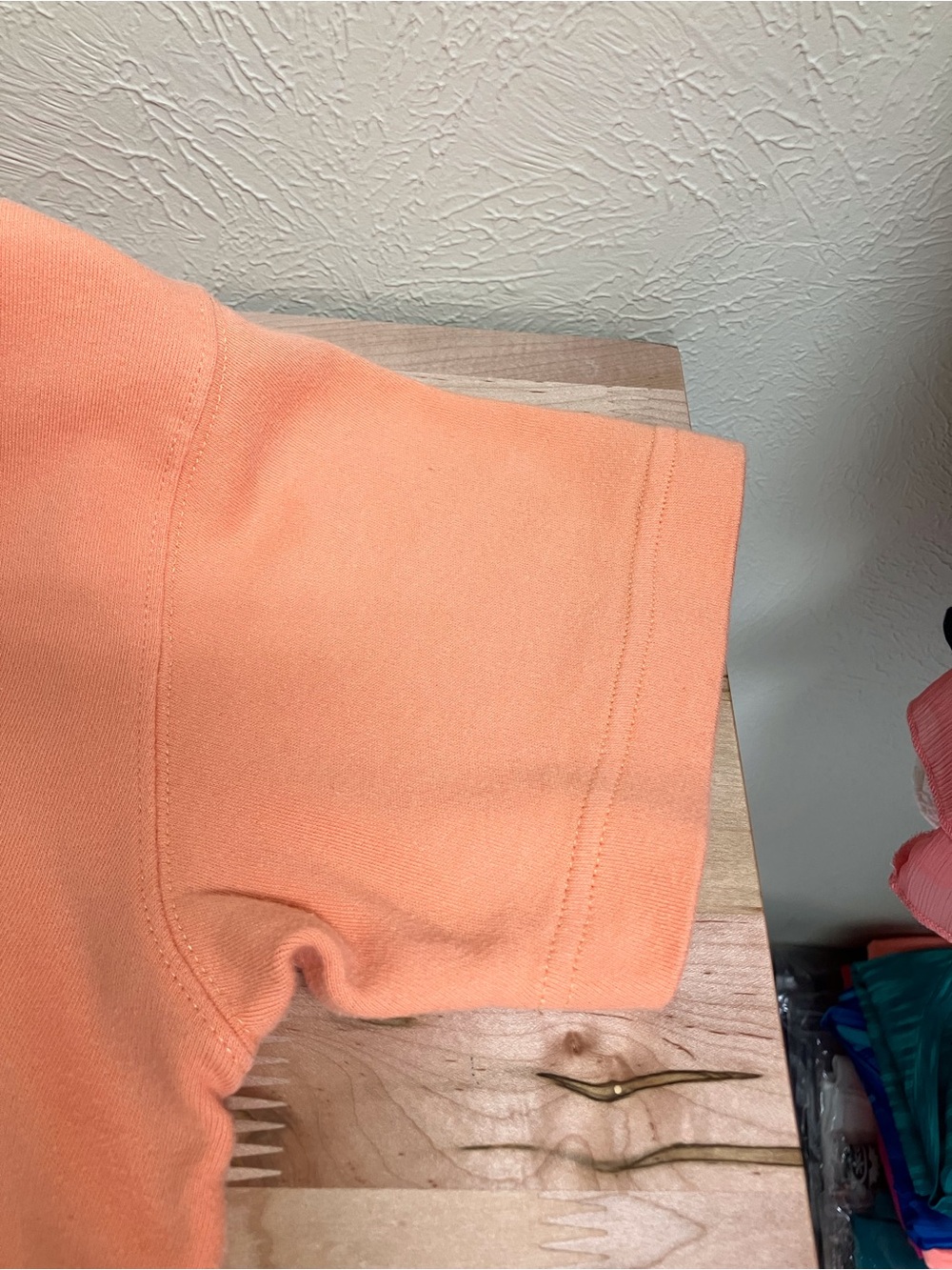 Comfortable Peach Button-Front Short Sleeve Top - Picture 8 of 12
